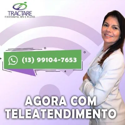 Imagem educativa sobre teleatendimento em fisioterapia em Santos